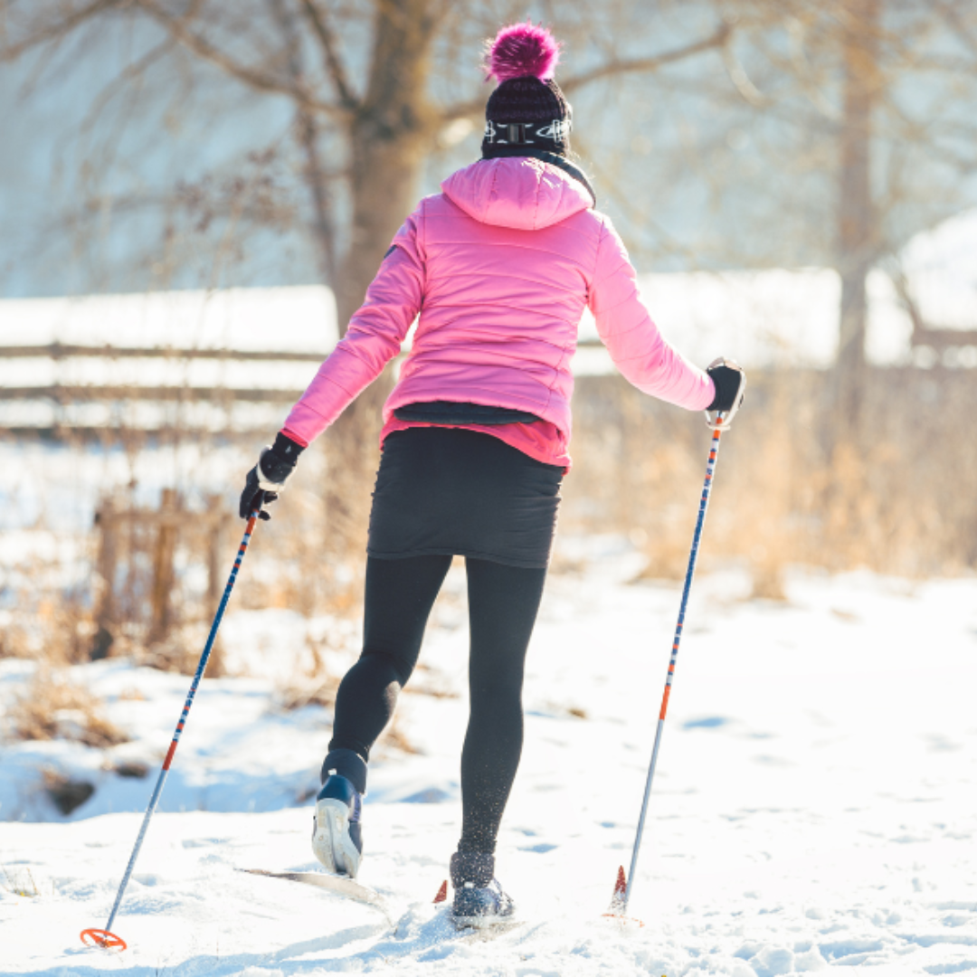 Cross-country skiing near Ohiopyle, Pennsylvania in winter