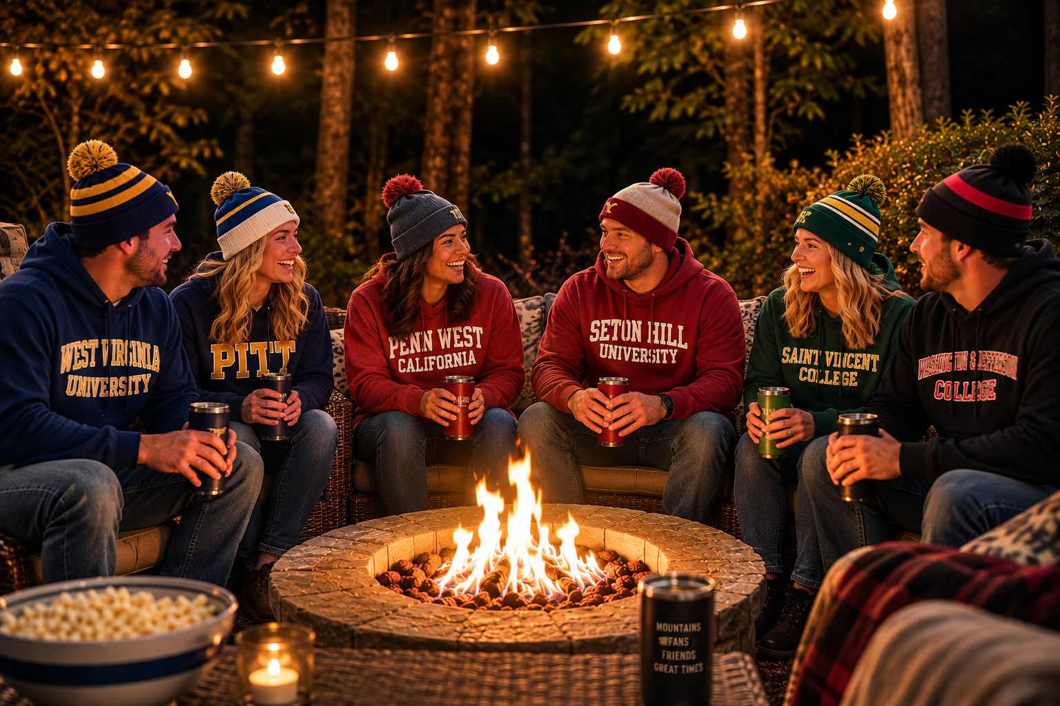 Six college football schools near Ohiopyle - one firepit and one weekend destination