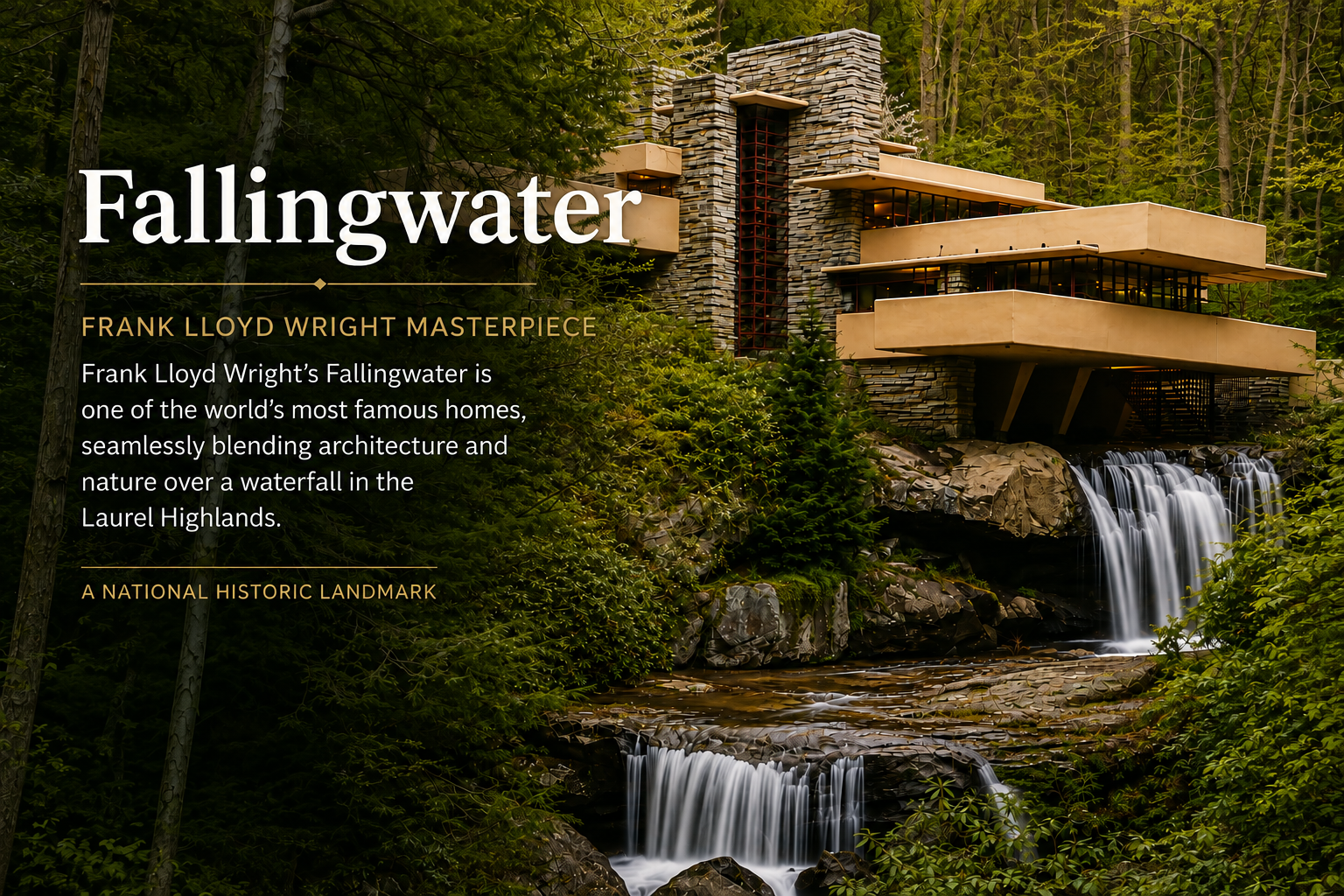 Fallingwater by Frank Lloyd Wright near Ohiopyle, Pennsylvania