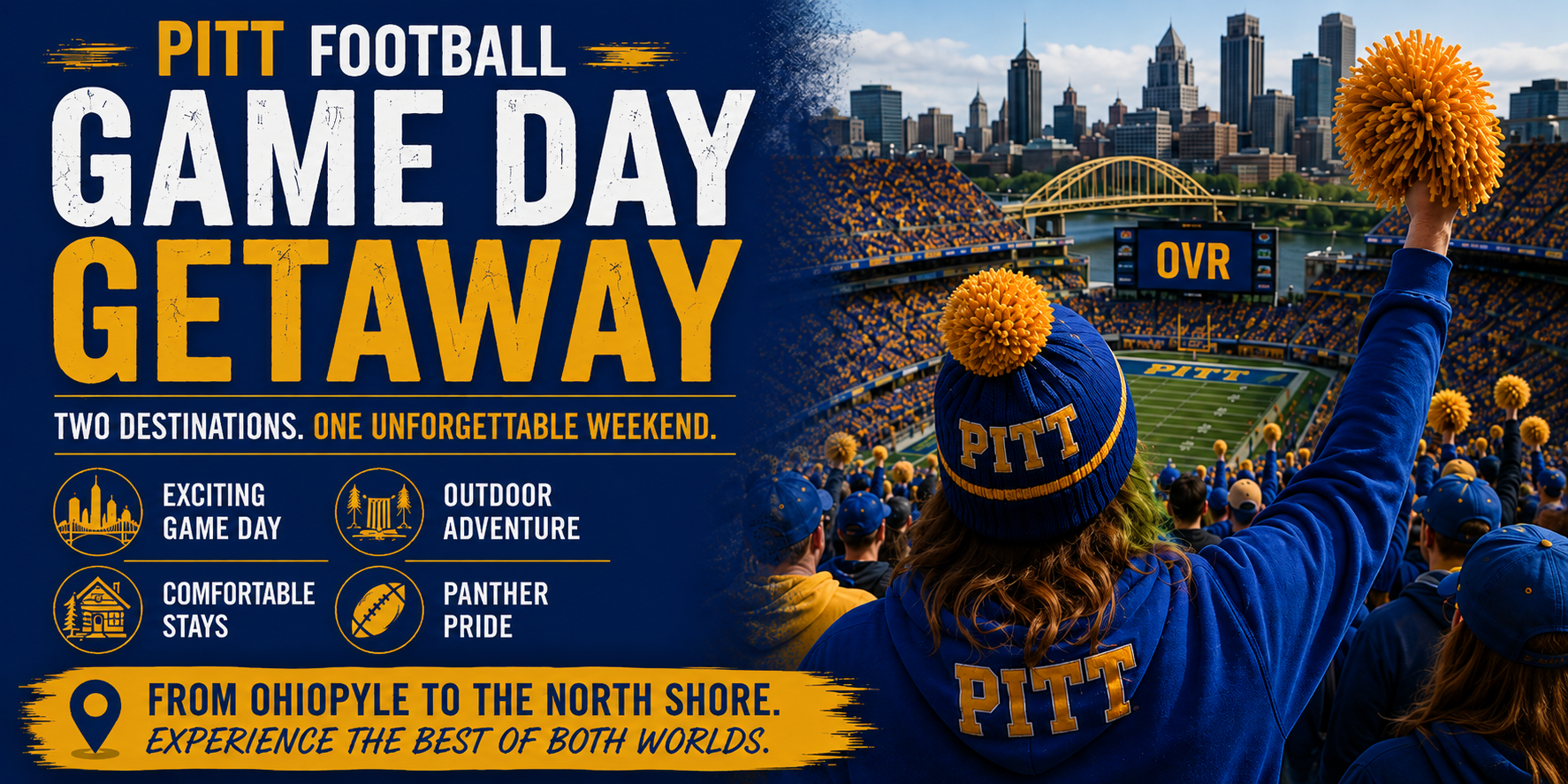 Pitt football weekend getaway in Ohiopyle Pennsylvania